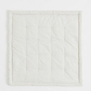 Cotton Baby Mat - Gray & White Striped (never used)